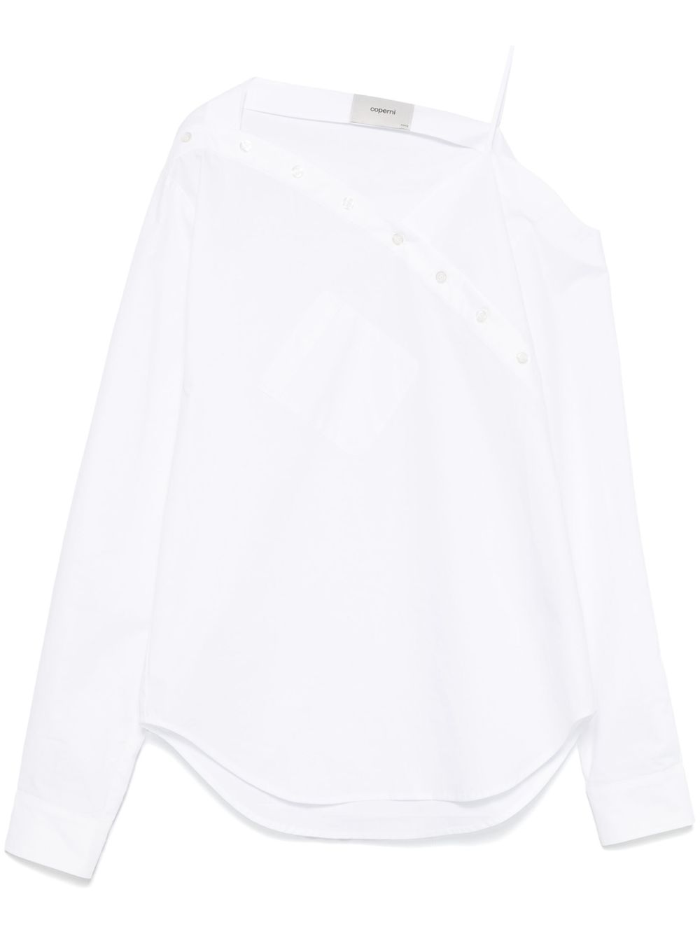 COPERNI Camicia asimmetrica in cotone bianco 