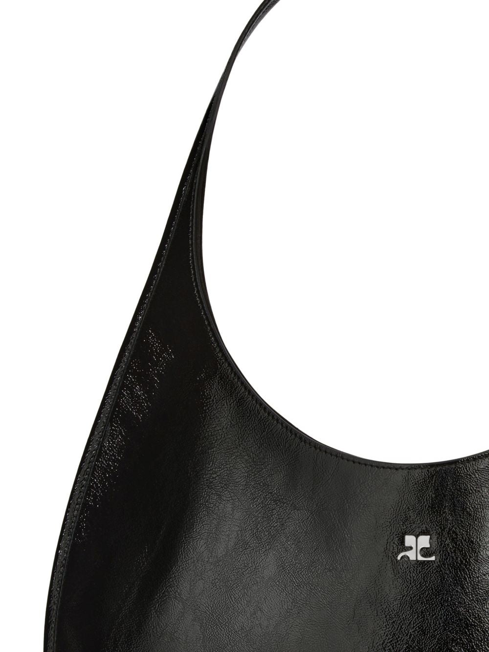 COURREGES Borsa a spalla nera con logo 