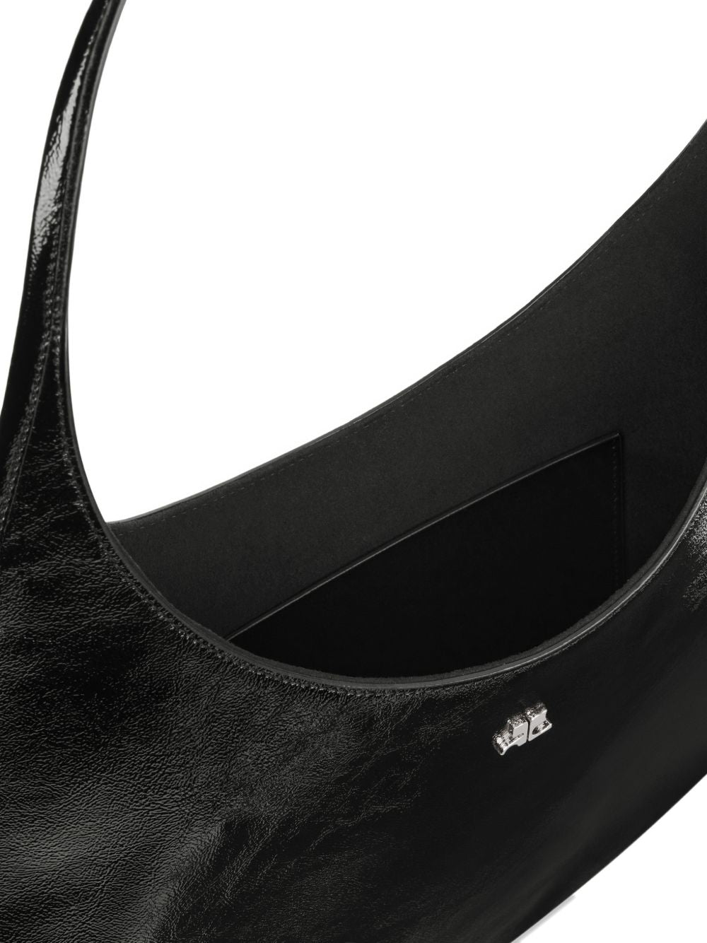 COURREGES Borsa a spalla nera con logo 