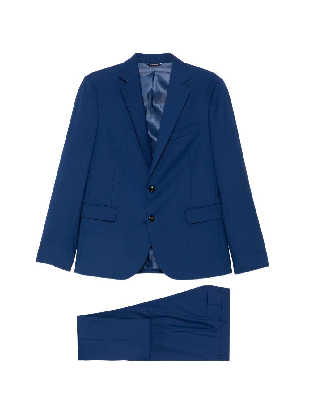 DANIELE ALESSANDRINI Completo in cotone blu con rever a dente 