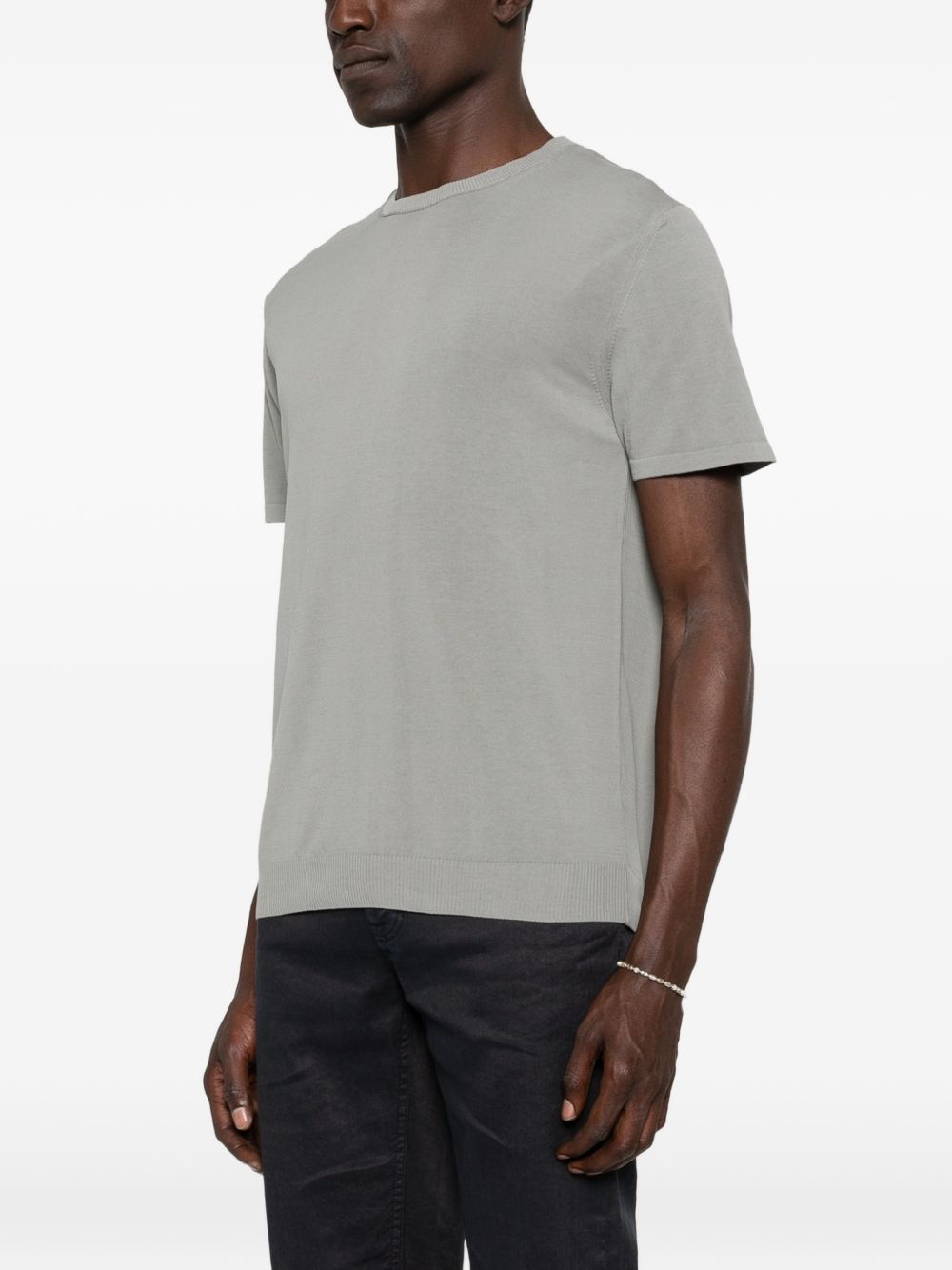 DANIELE FIESOLI T-shirt grigia in cotone leggero a maniche corte 