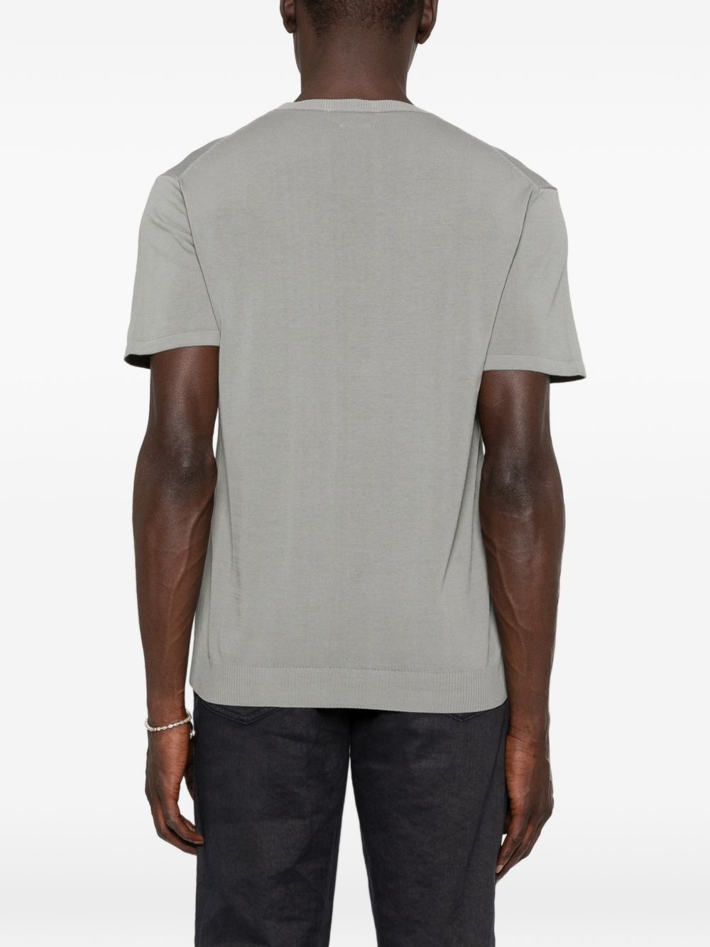 DANIELE FIESOLI T-shirt grigia in cotone leggero a maniche corte 