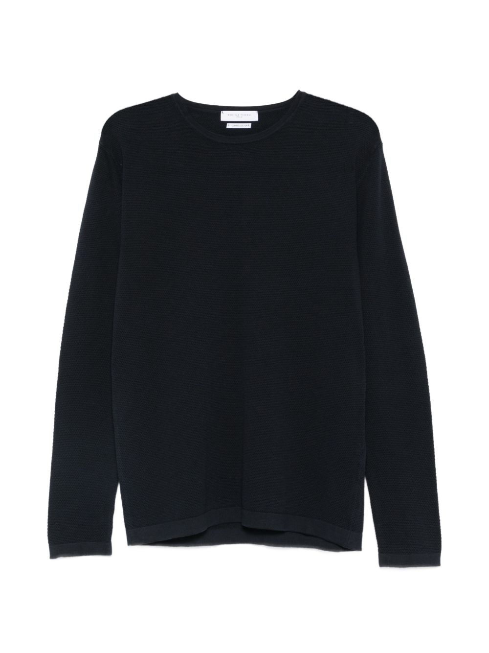 DANIELE FIESOLI T-shirt a maniche lunghe in maglia fine di cotone blu 