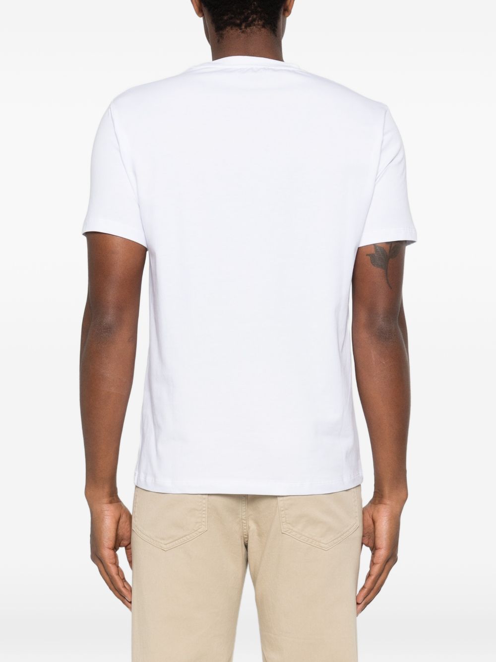 DANIELE FIESOLI T-shirt in cotone elasticizzato bianco con girocollo 