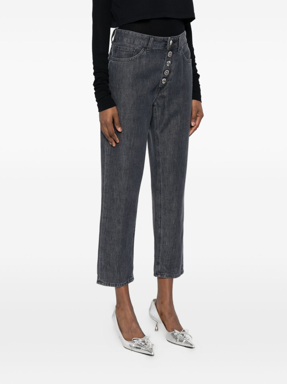 DONDUP Jeans Koons grigi con bottoni 