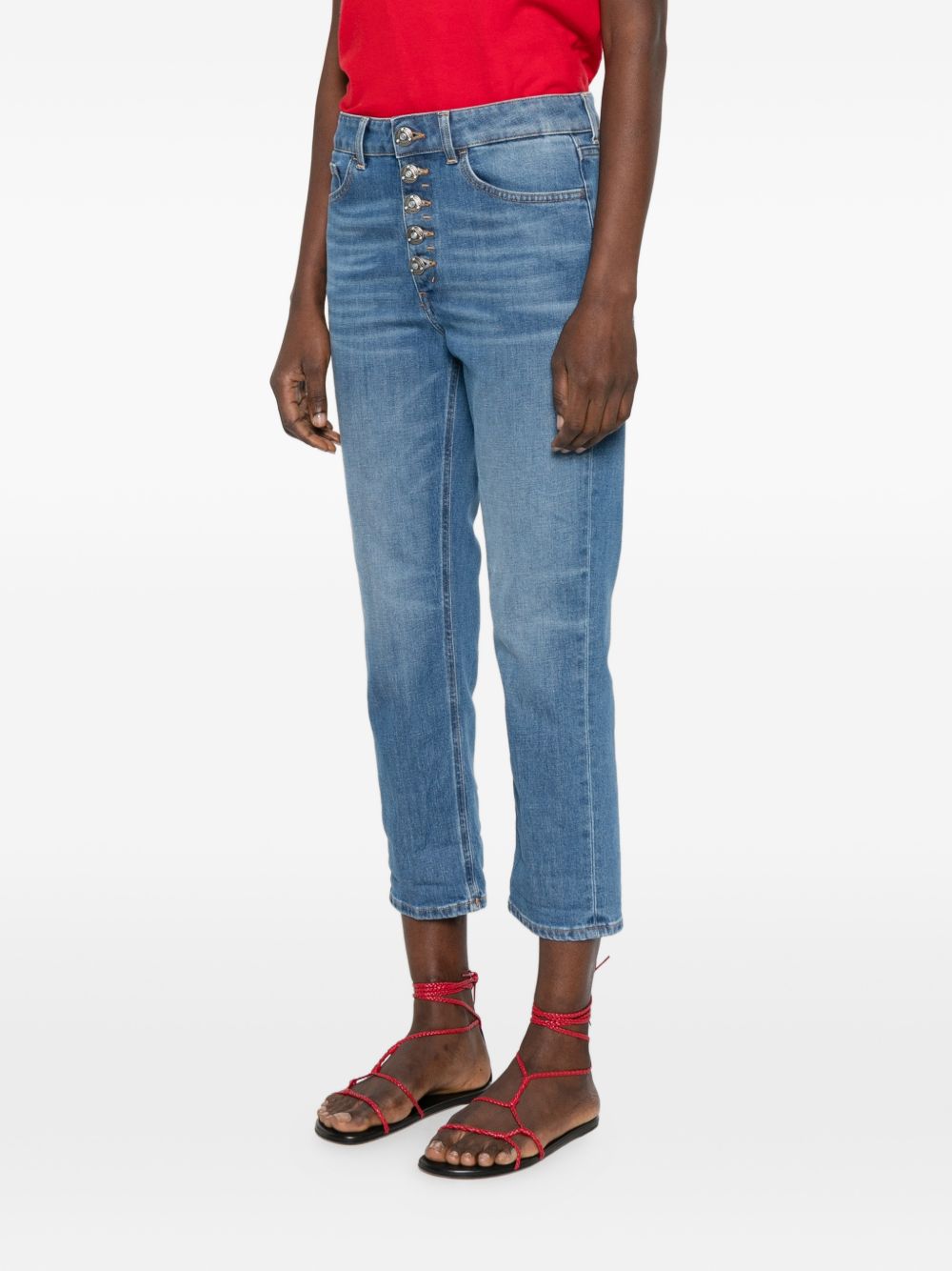 DONDUP Jeans Koons in blu denim con bottoni 