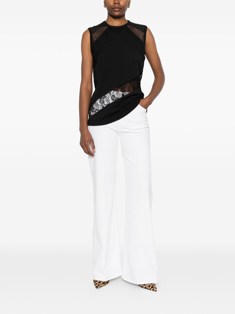DONDUP Jeans Amber bianchi svasati 