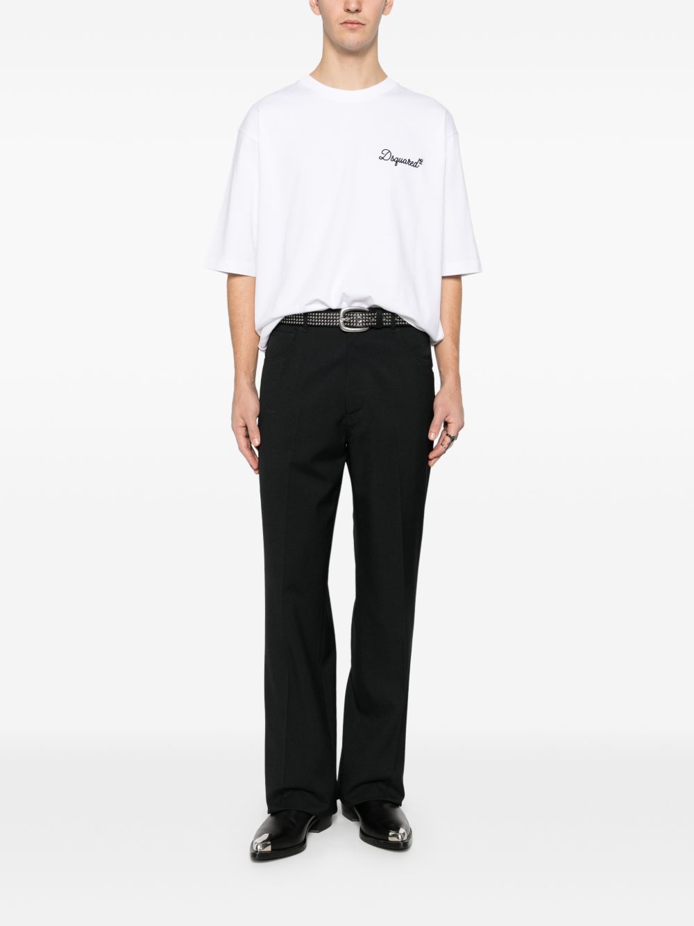 DSQUARED2 T-shirt in cotone bianco con logo 