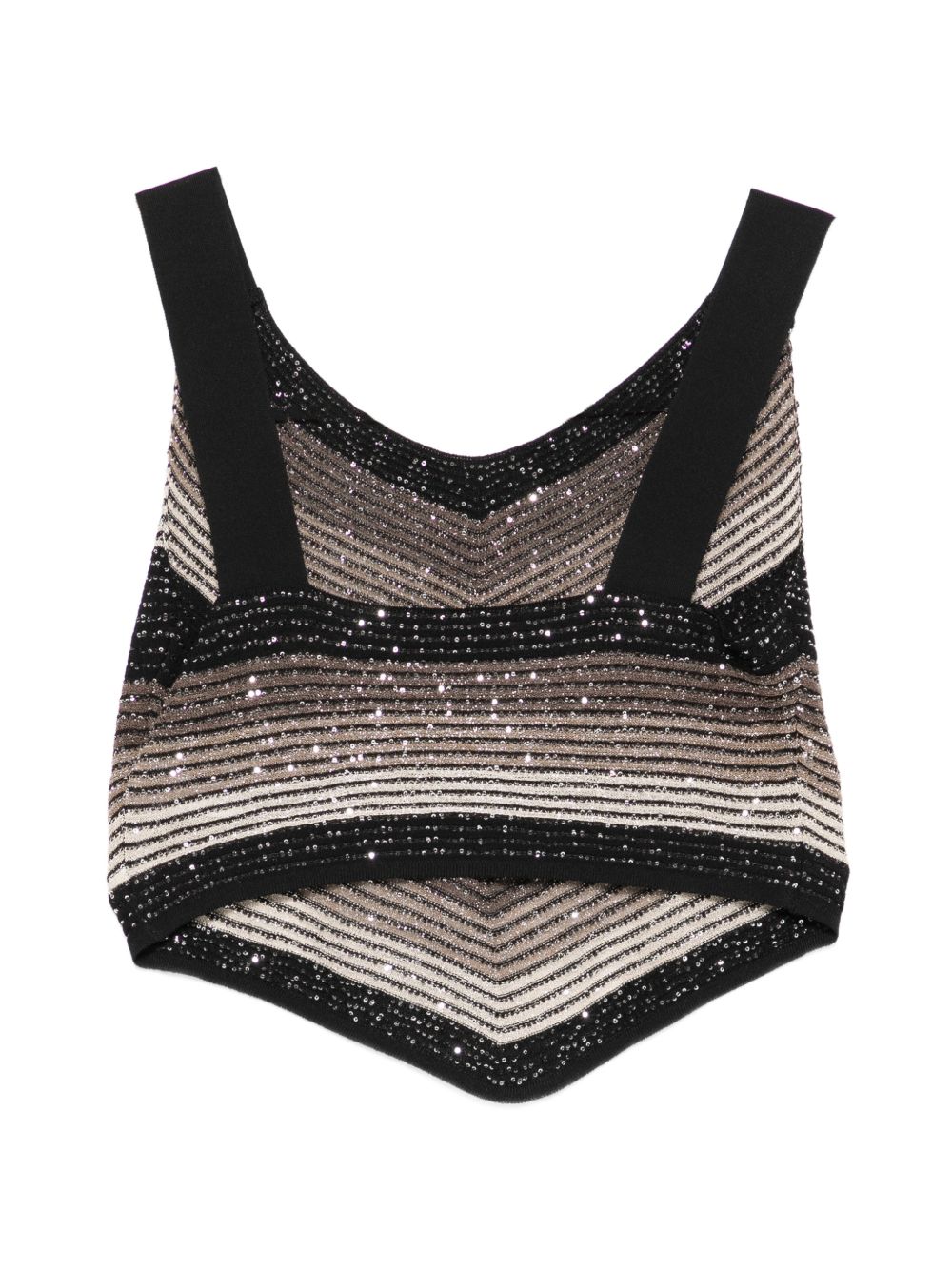 D EXTERIOR Top con spalline a righe con paillettes 