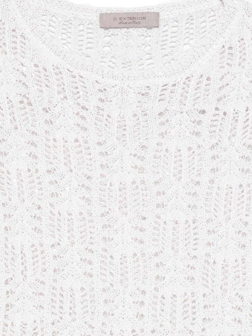 D EXTERIOR Top in maglia crochet bianca 