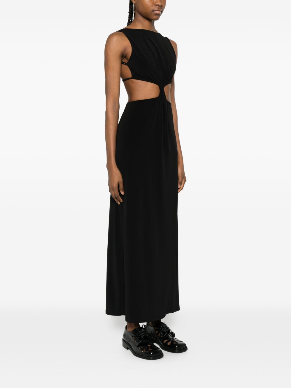 ELEH Abito midi nero cut-out 