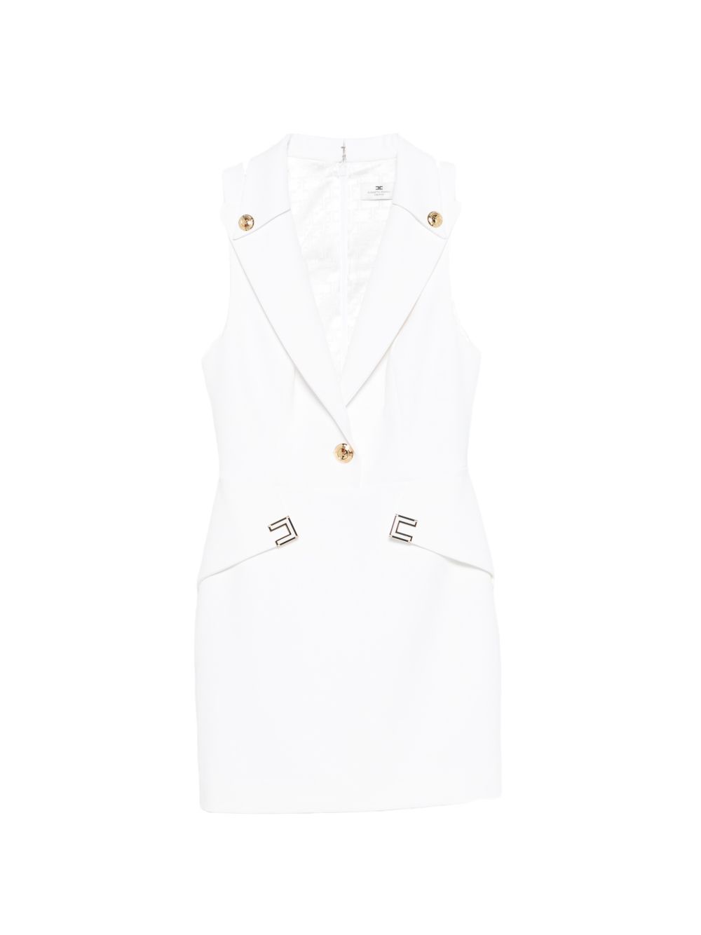 ELISABETTA FRANCHI Mini abito scollo V con bottoni gioiello 