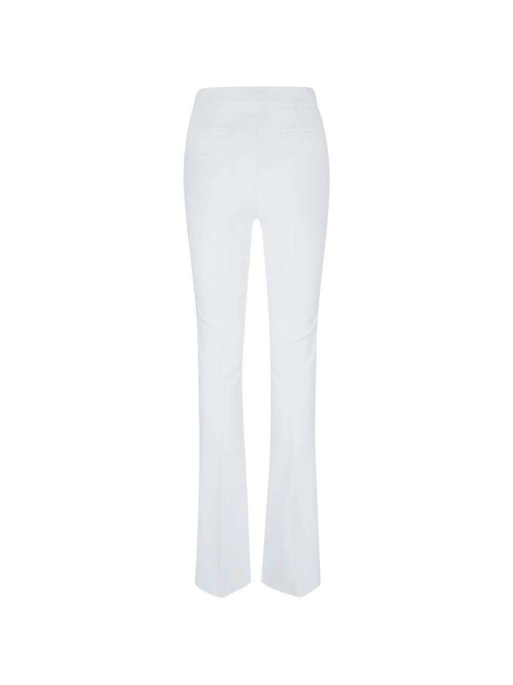 ELISABETTA FRANCHI Pantaloni linea boot cut in tessuto bianco 