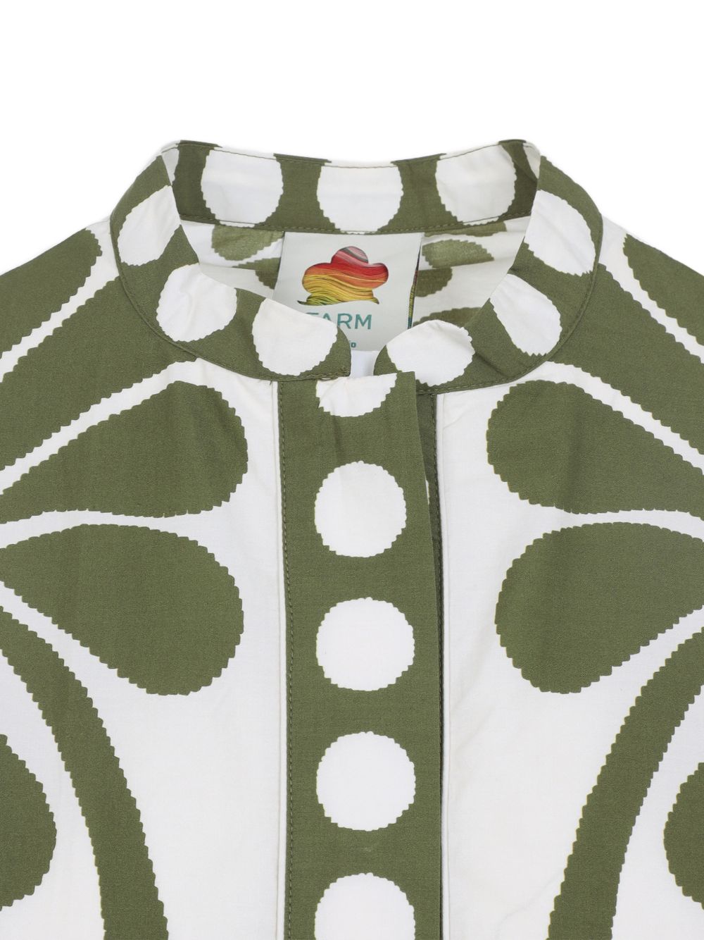FARM RIO Abito con stampa floreale in cotone verde 