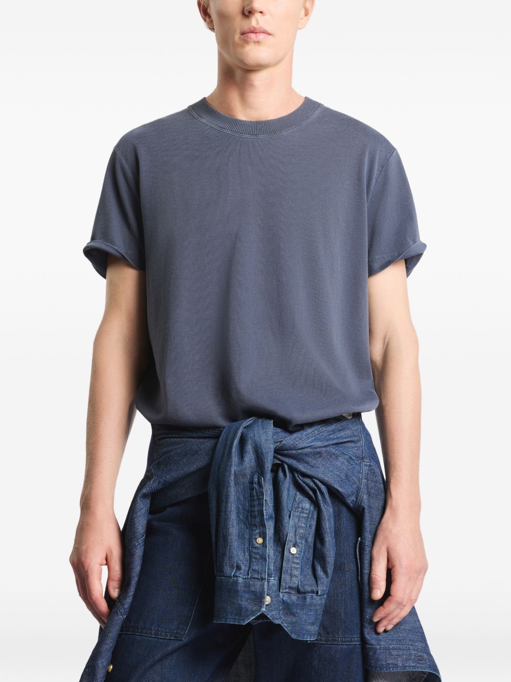 FAY T-shirt blu in cotone con logo Fay Archive 