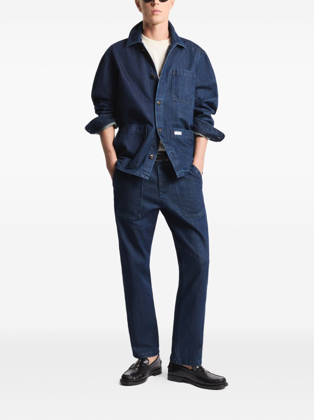 FAY Pantaloni in cotone effetto jeans blu scuro 