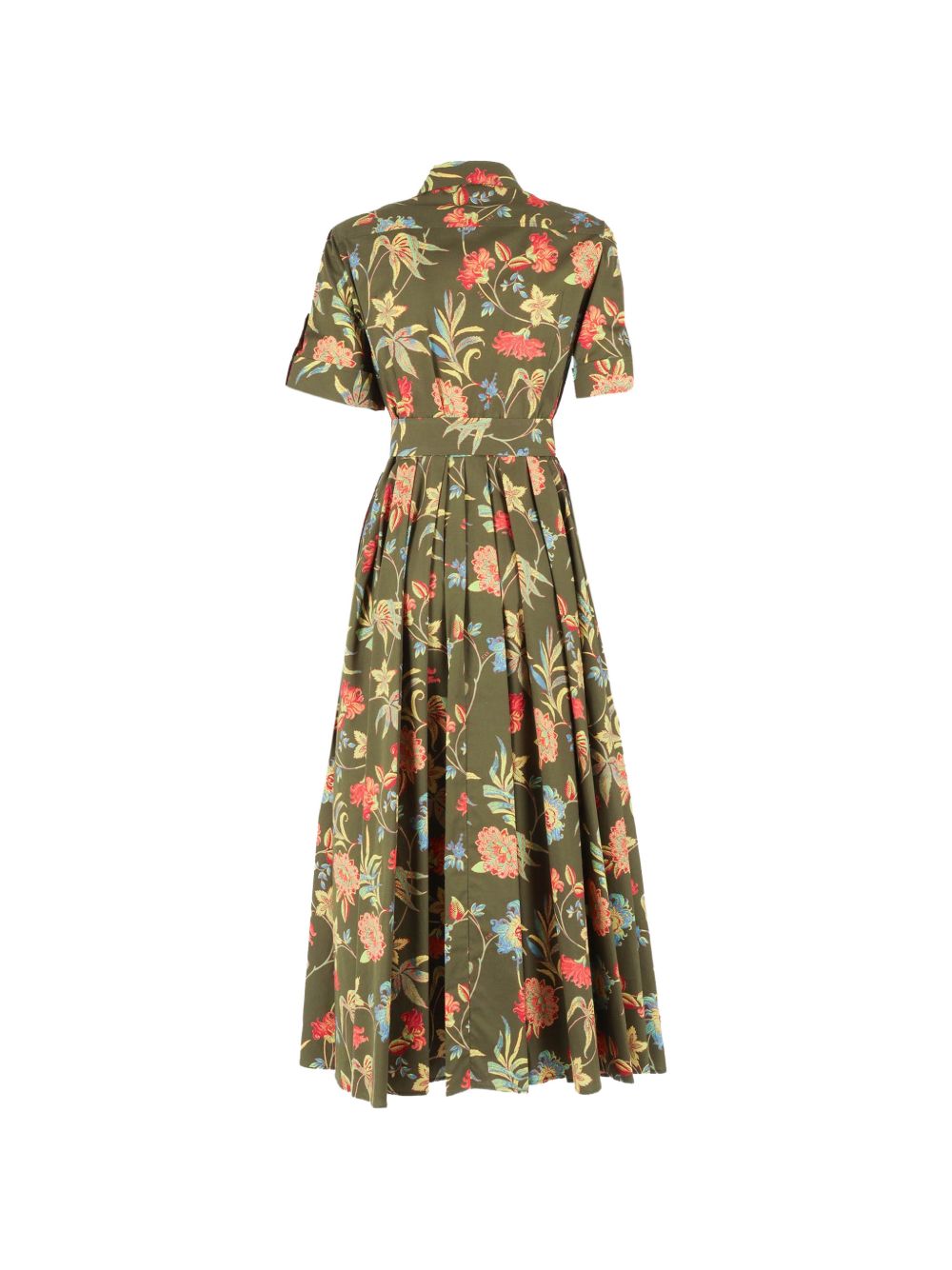 FAY Abito lungo verde con stampa floreale all-over 