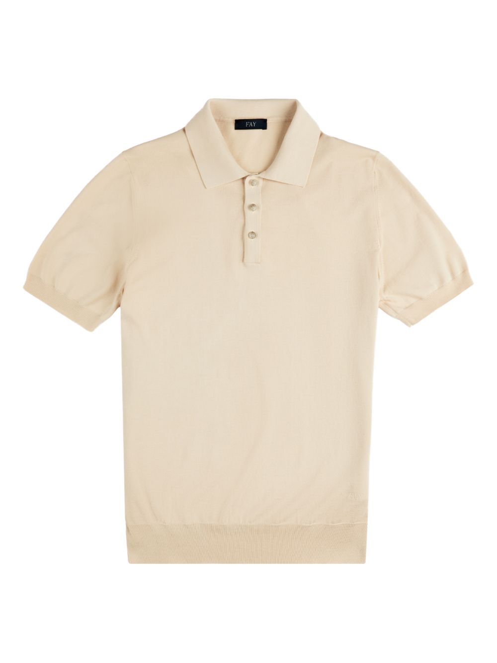 FAY Polo in cotone beige con colletto a polo 