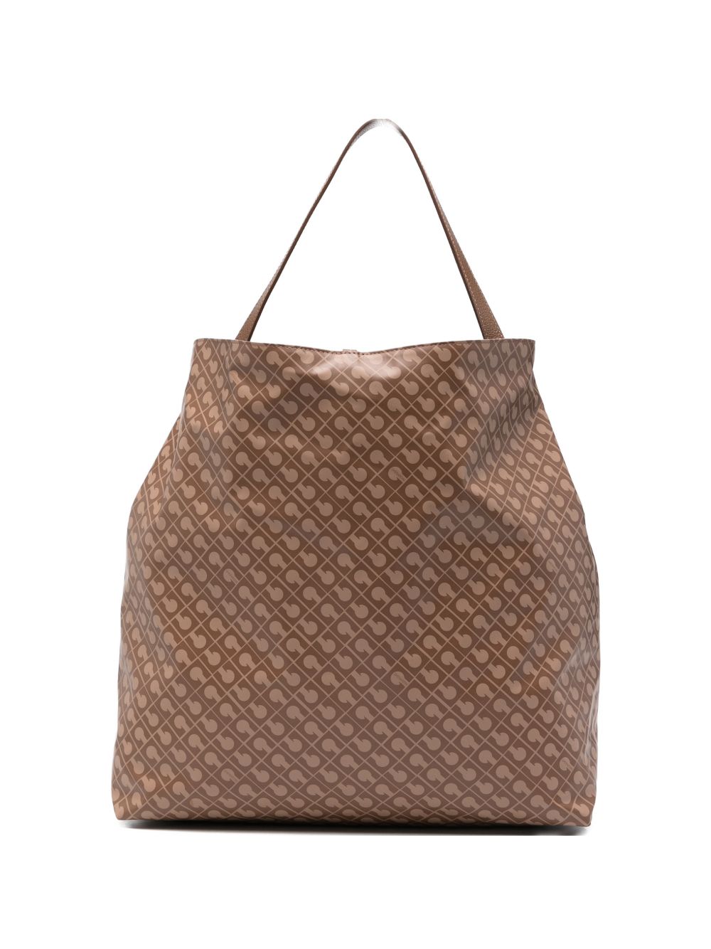 GHERARDINI Borsa shopping Softy Tabacco marrone con logo all-over 