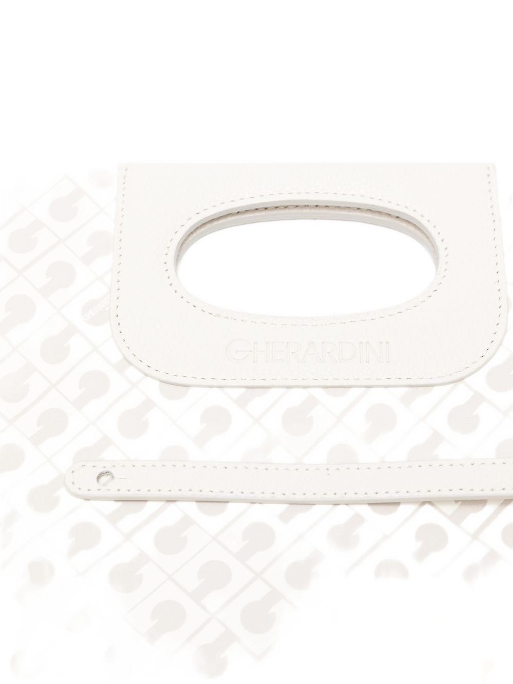 GHERARDINI Borsa bianca Softy Coconut con logo all-over 