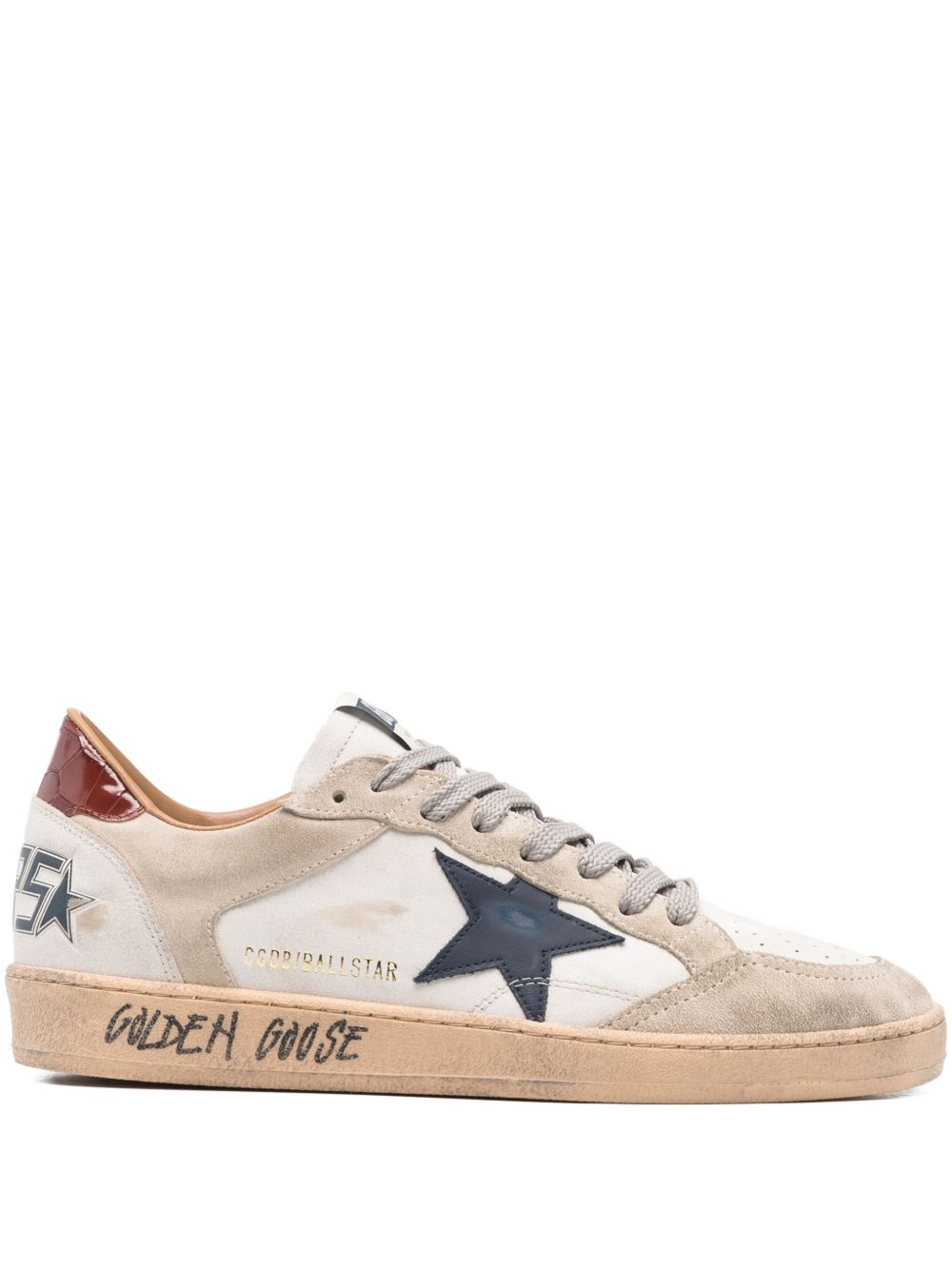 GOLDEN GOOSE Sneakers 'Ball Star' in pelle effetto usato 