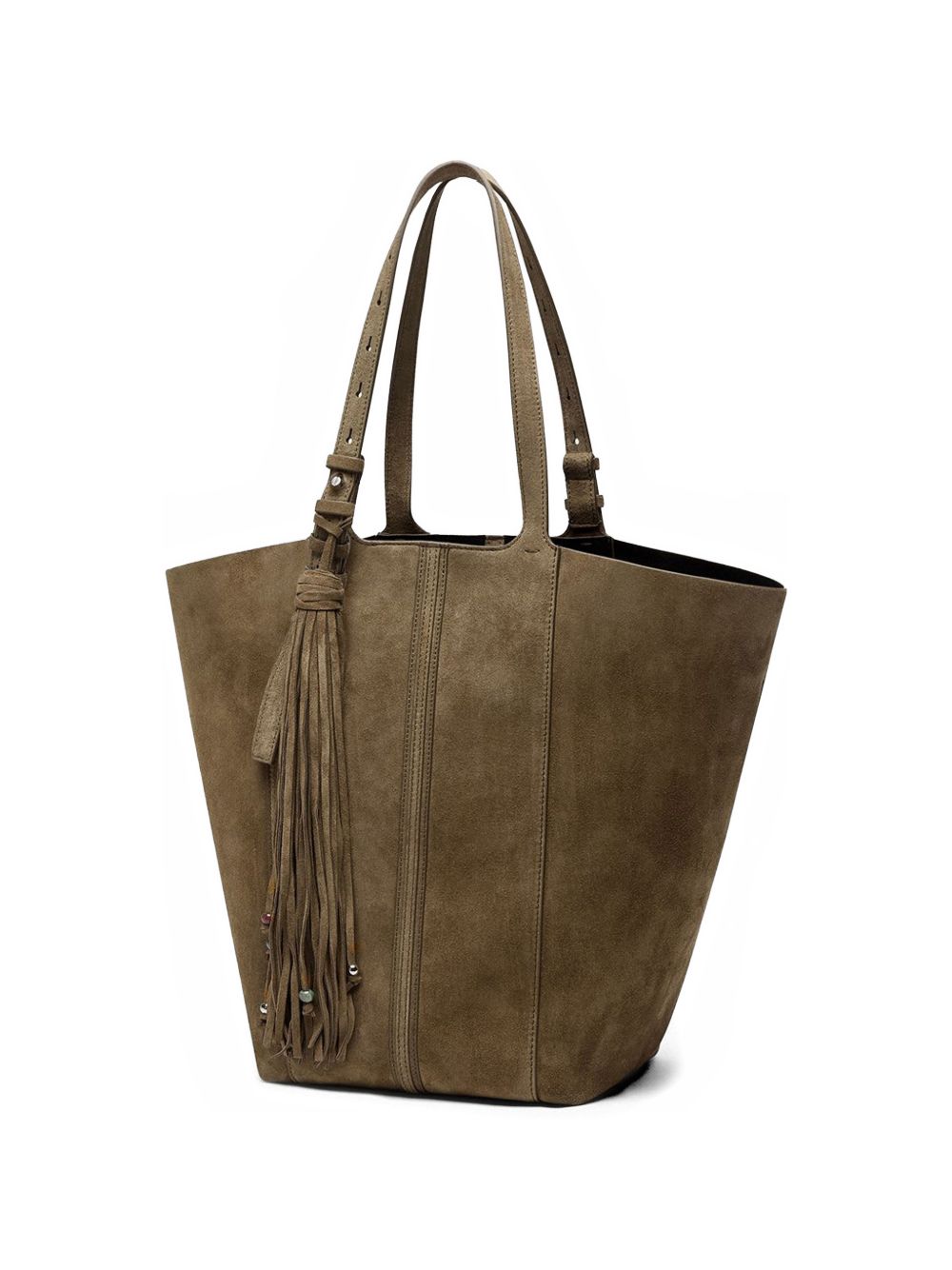 GOLDEN GOOSE Borsa 24/7 in suede verde oliva 