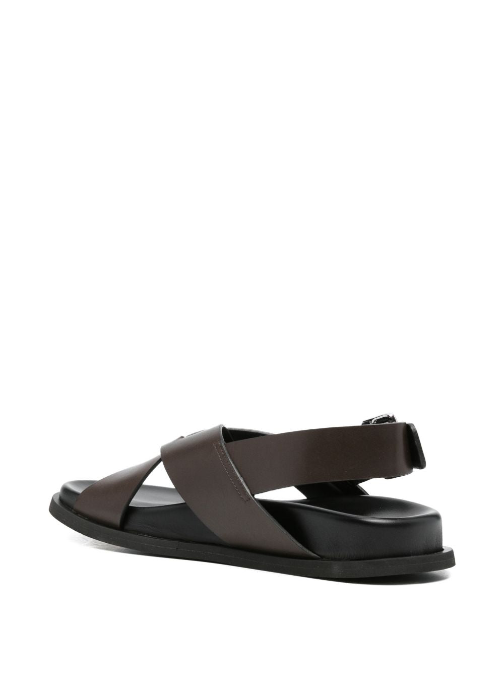 GUGLIELMO ROTTA Sandali bassi Twill Ranch in pelle marrone 
