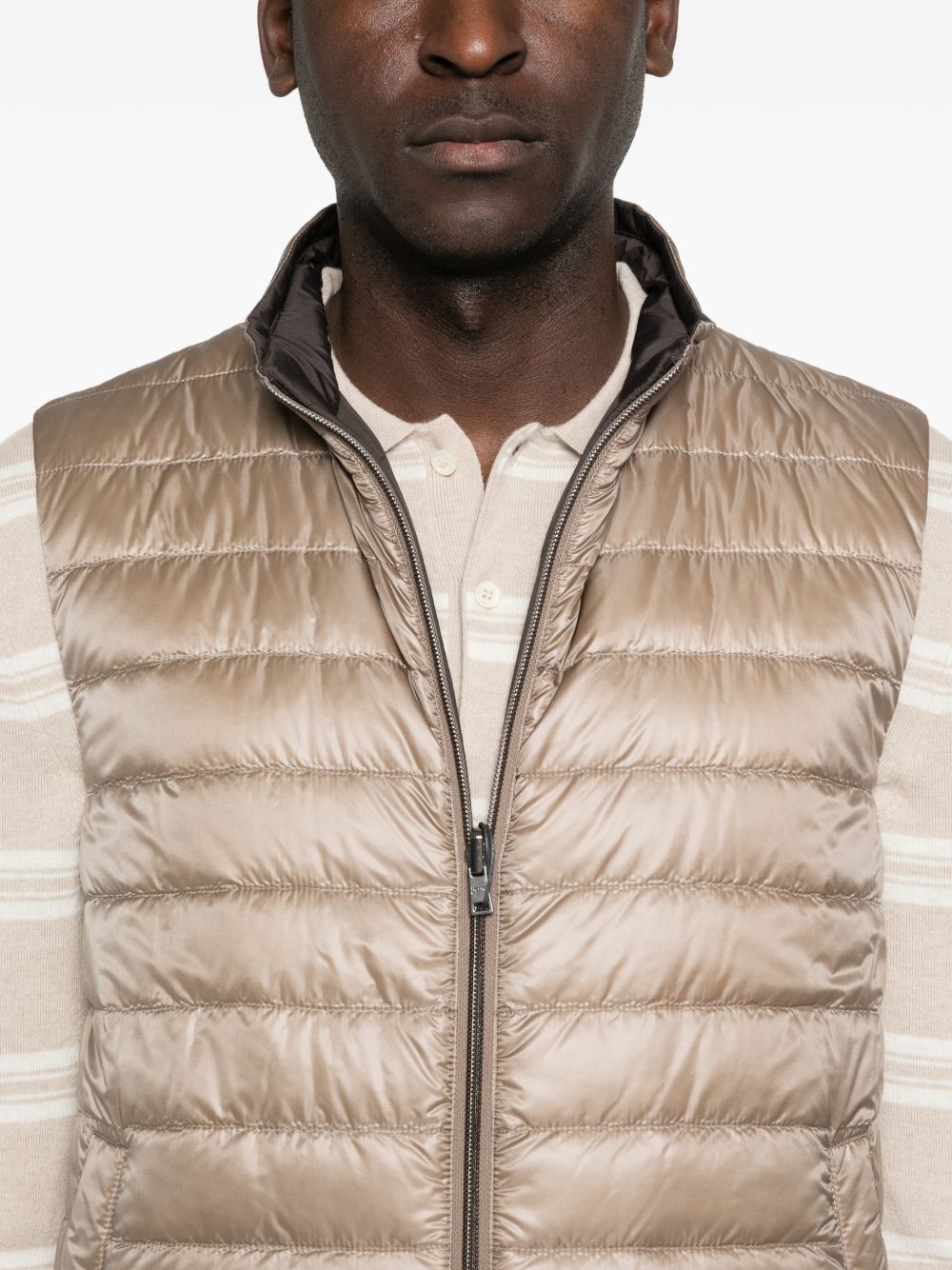 HERNO Gilet reversibile marrone imbottito 