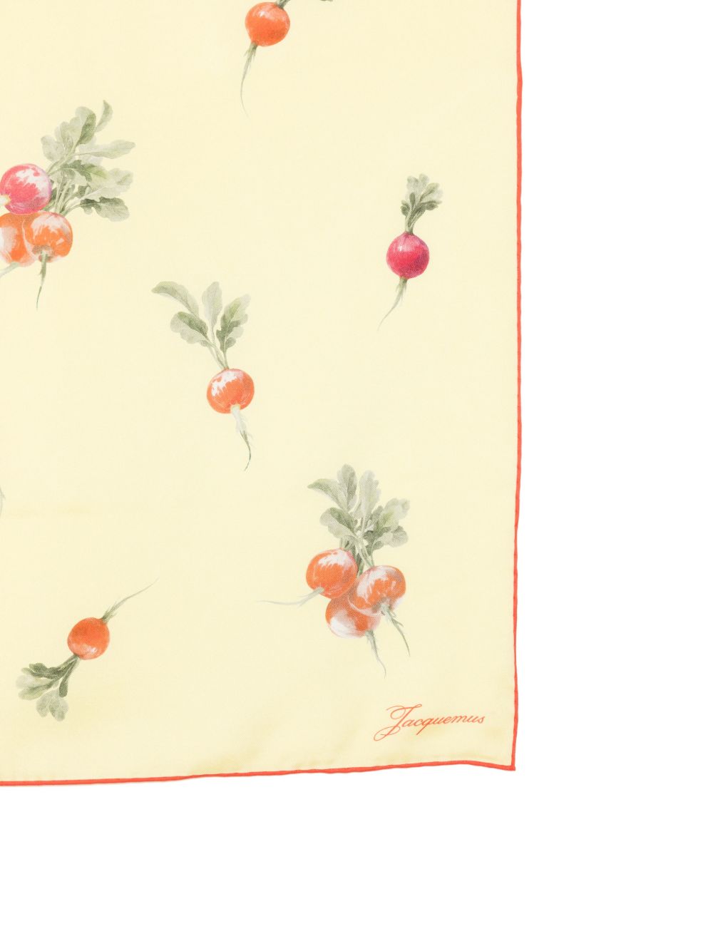 JACQUEMUS Foulardi in seta beige con stampa 