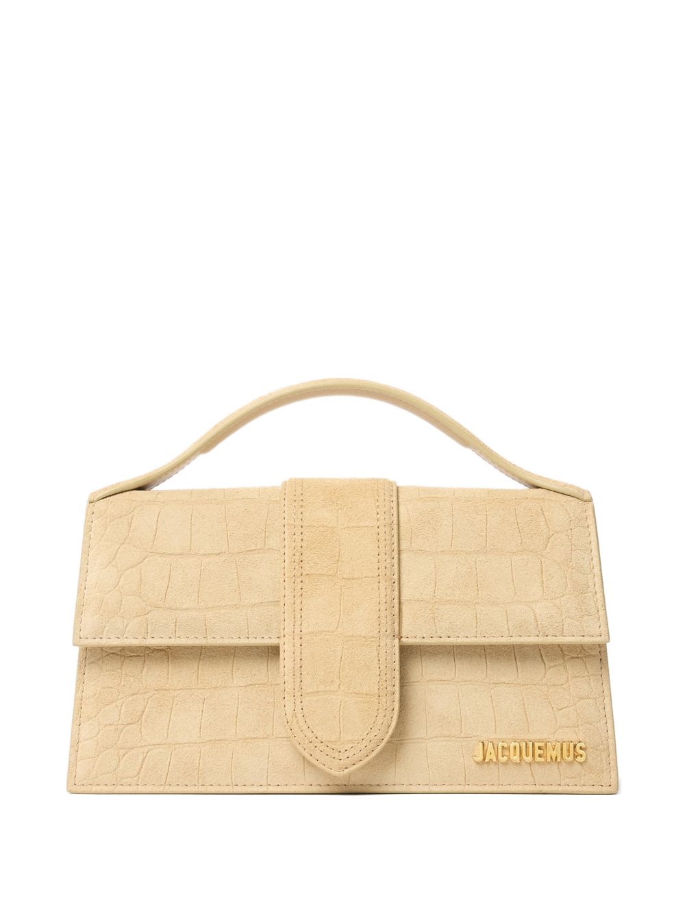 JACQUEMUS Borsa a mano Le Bambino grande in pelle effetto coccodrillo 