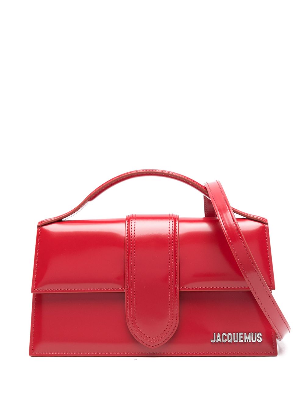 JACQUEMUS Borsa a mano Le Bambino grande in pelle rossa 