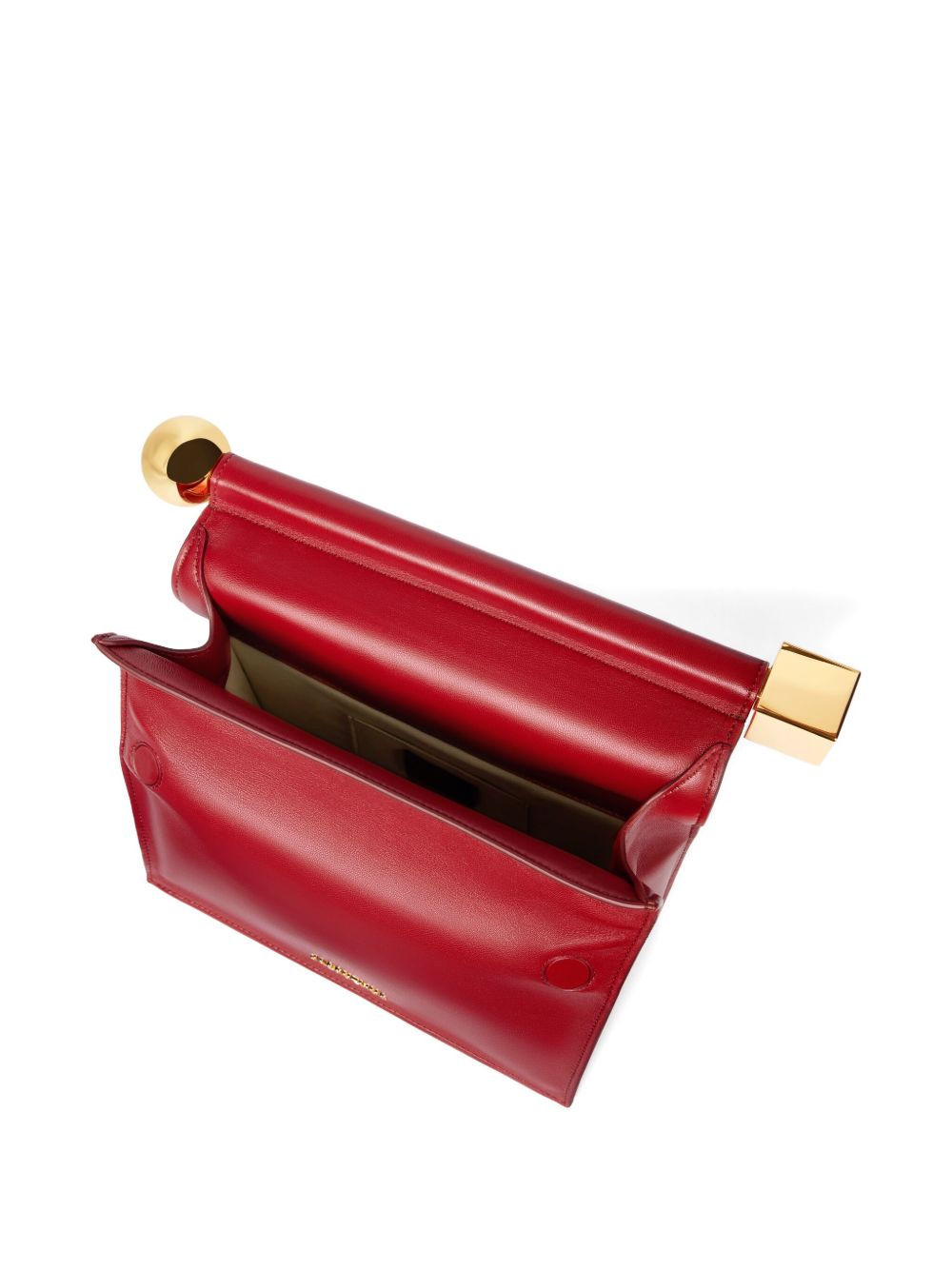 JACQUEMUS Pochette Ronde Carré in pelle rossa 