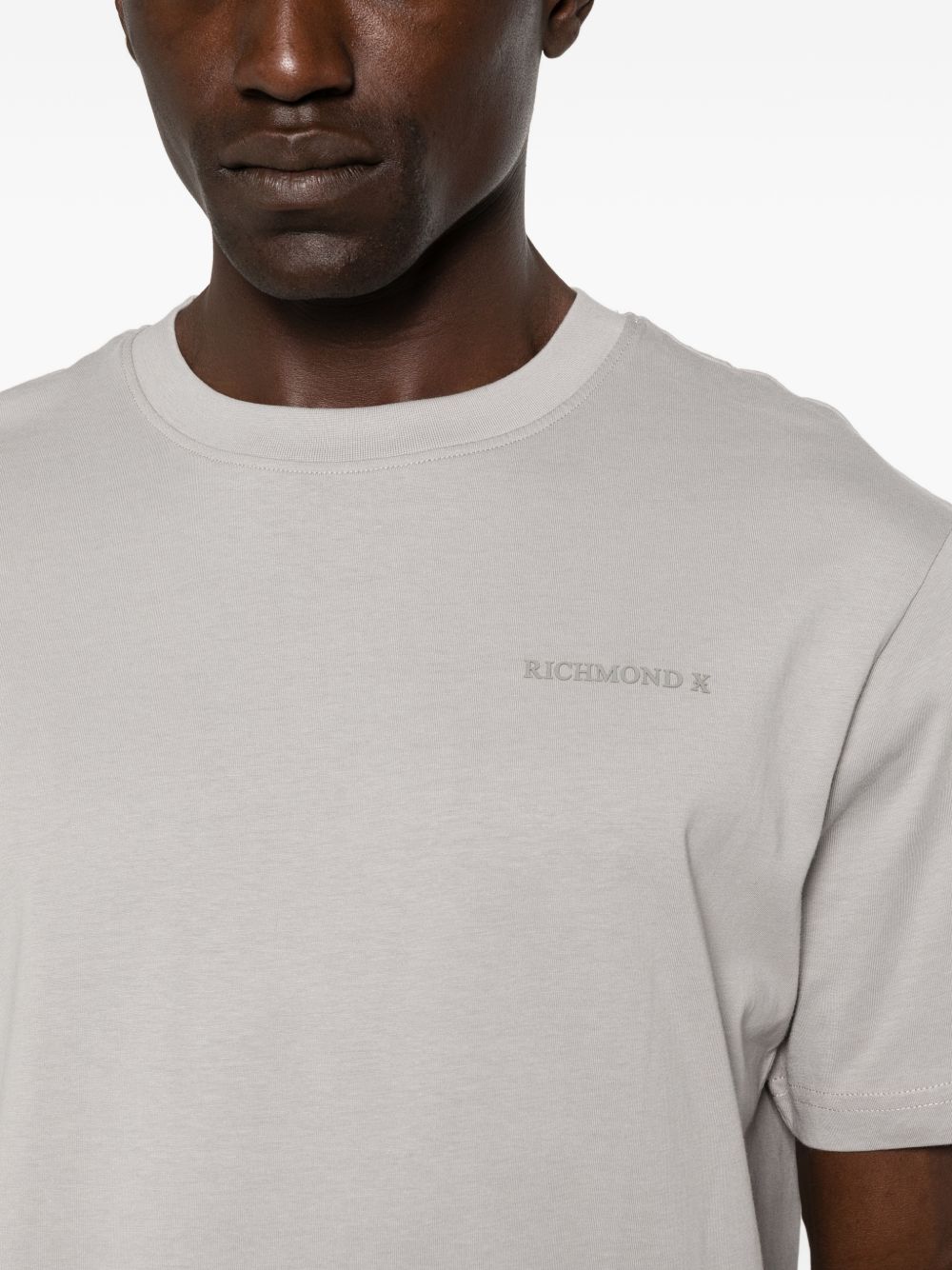 JOHN RICHMOND T-shirt in cotone grigia girocollo 