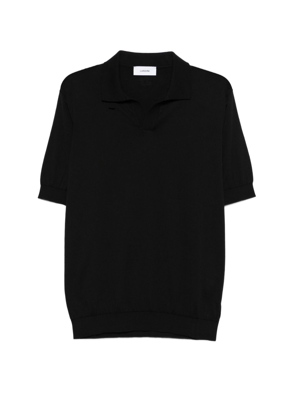 LARDINI Polo con colletto a polo in cotone nero 