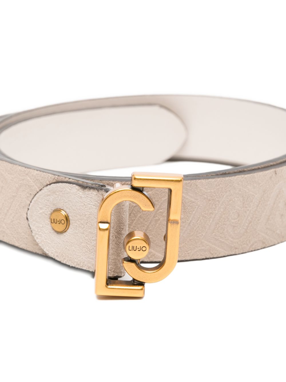 LIUJO Cintura beige con fibbia dorata 