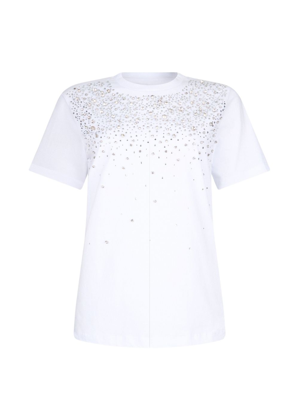 LIUJO T-shirt in cotone bianco con strass 