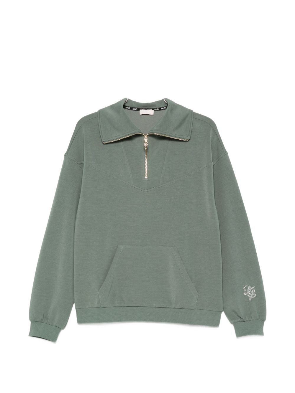 LIUJO Felpa con zip verde muschio 