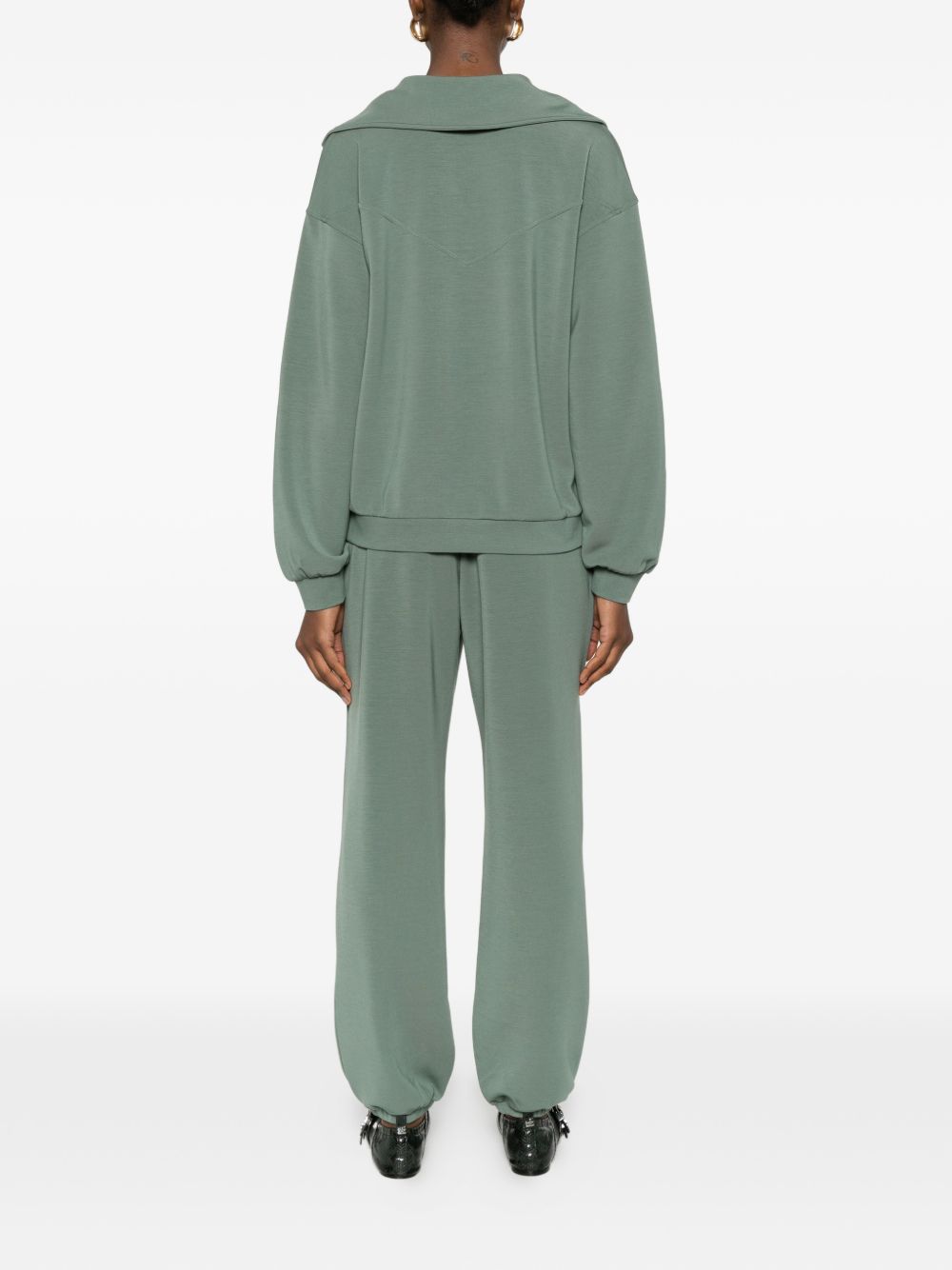 LIUJO Felpa con zip verde muschio 