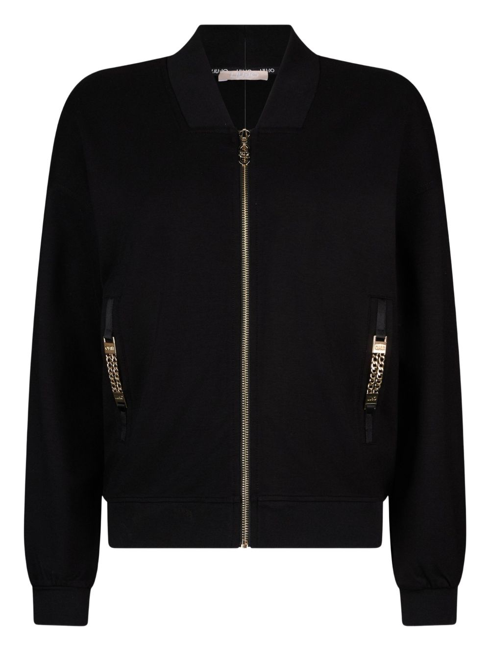 LIUJO Felpa nera con zip e tasche 