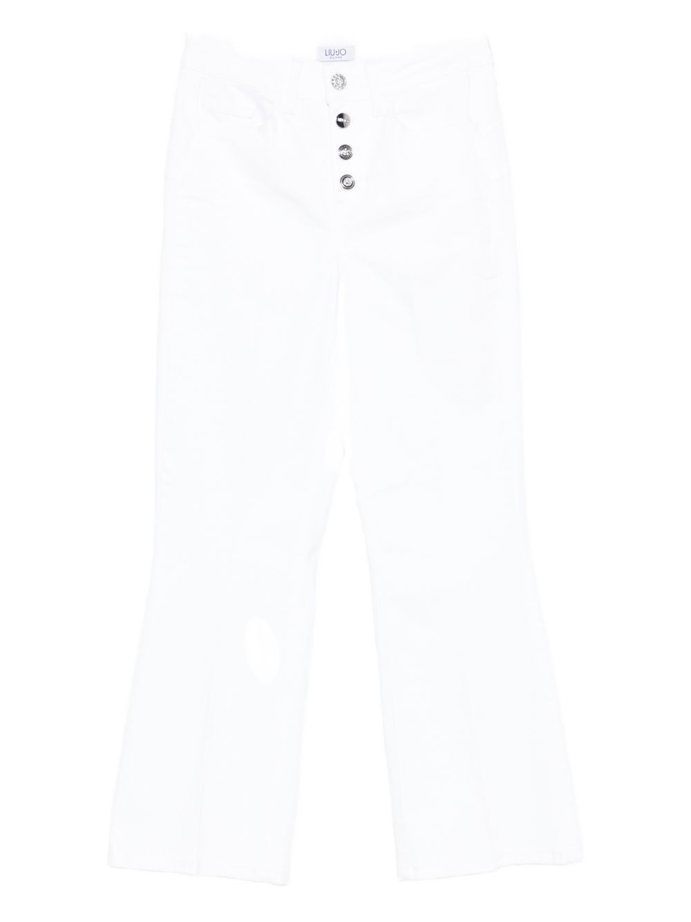 LIUJO Pantaloni bianchi in denim con tasche 