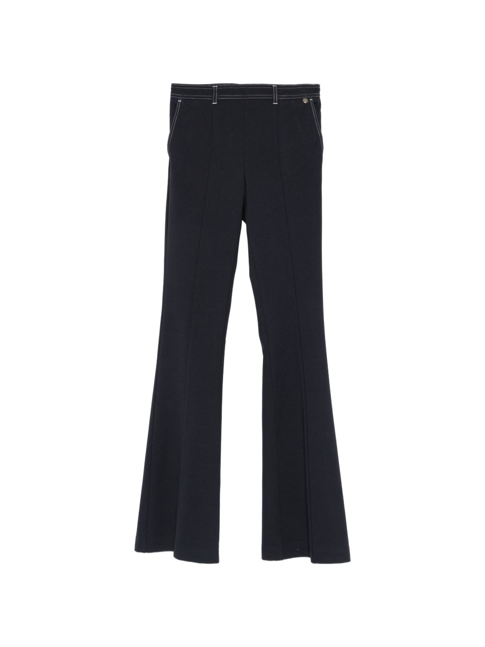 LIUJO Pantaloni con cuciture in vista bianche neri 