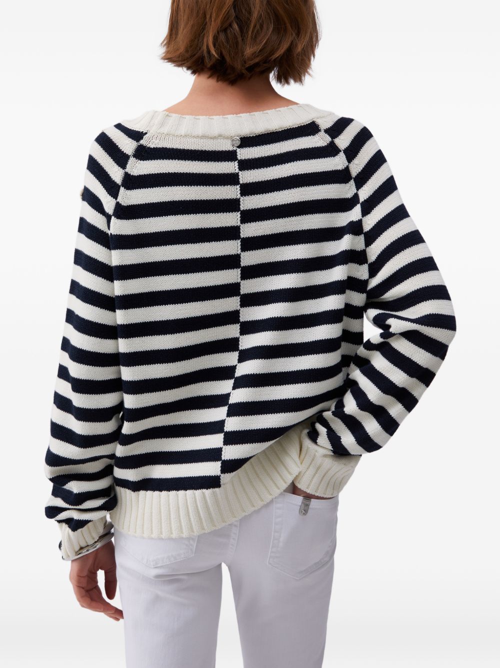 LIUJO Maglia girocollo a righe con decorazione 