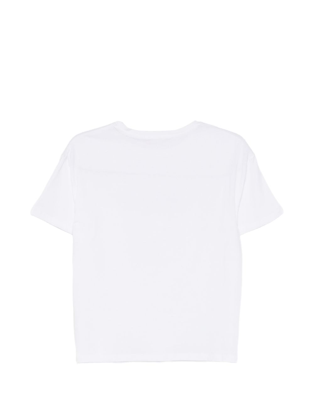 LIUJO T-shirt bianca con logo e strass argentati 