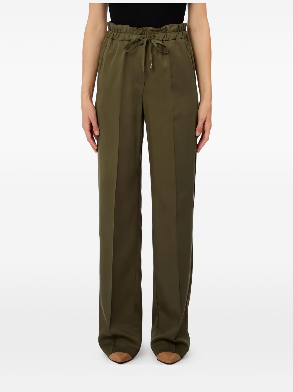 LIUJO Pantalone verde con coulisse in vita 