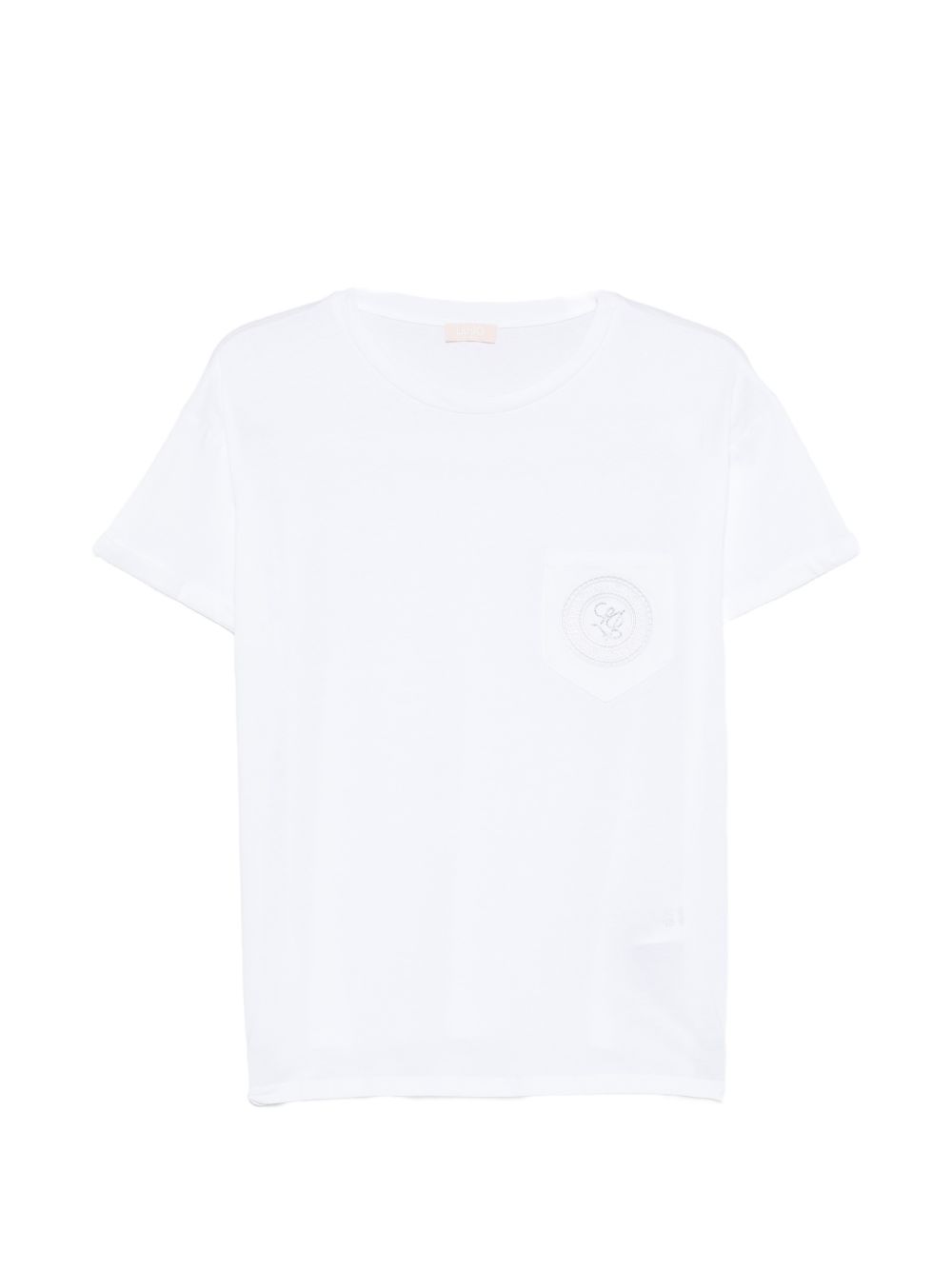 LIUJO T-shirt con logo sul petto bianca 