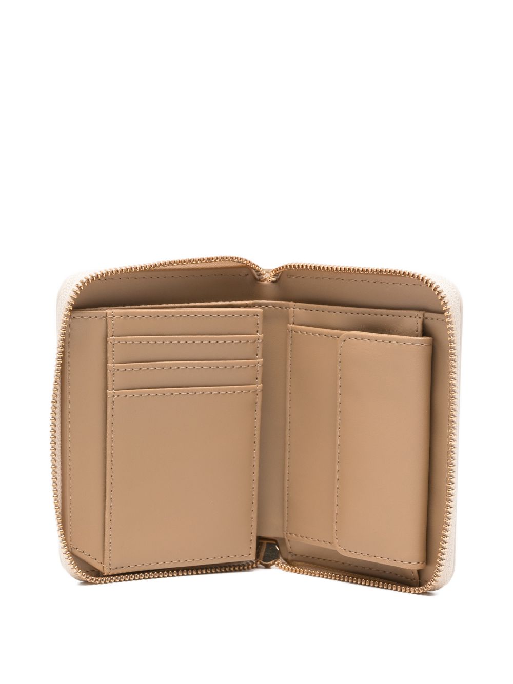 LOVE MOSCHINO Portafoglio avorio con placca logo dorata 