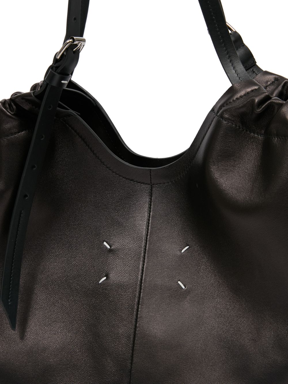 MAISON MARGIELA Borsa tote nera con coulisse 
