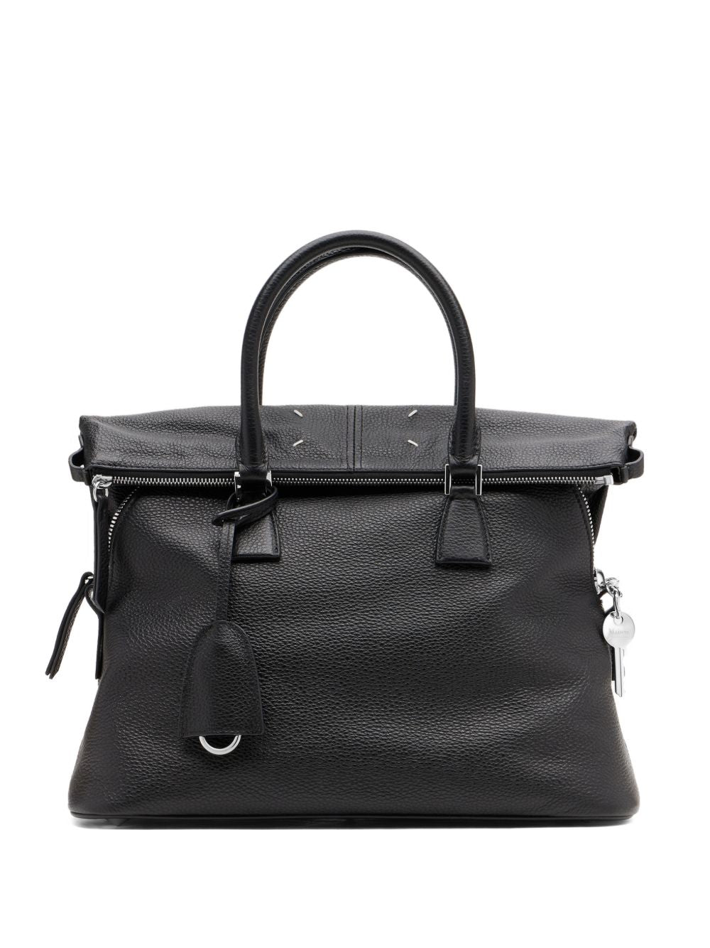 MAISON MARGIELA Borsa in pelle nera con tracolla a catena 