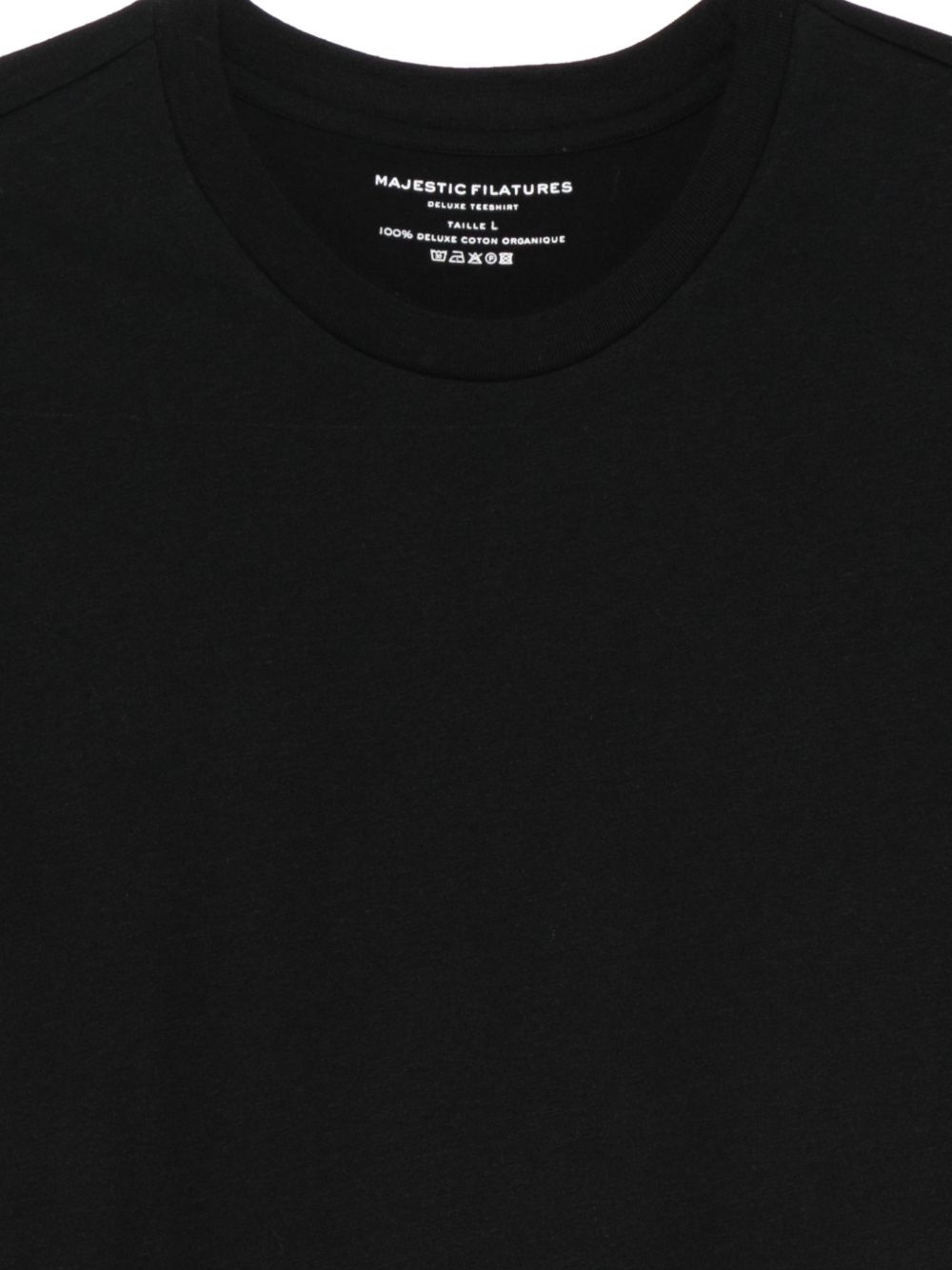 MAJESTIC FILATURES T-shirt in cotone nero girocollo 
