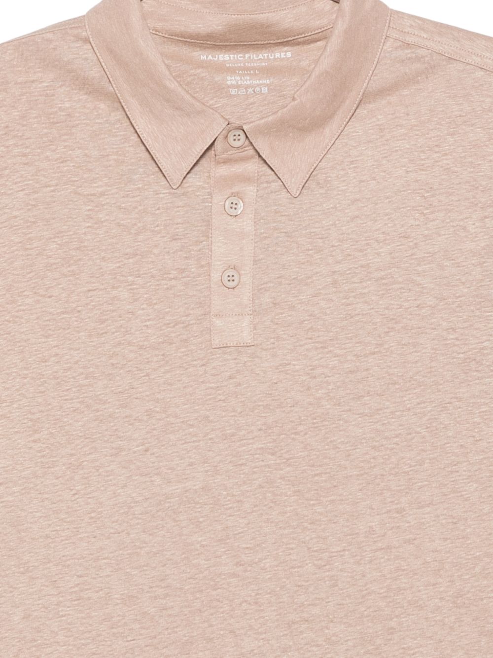 MAJESTIC FILATURES Polo in lino elasticizzato beige 